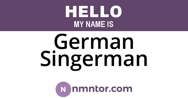 German Singerman