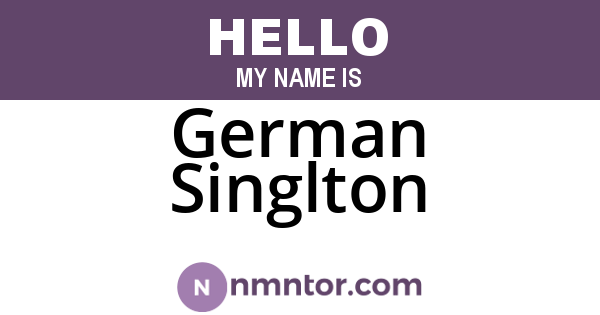 German Singlton