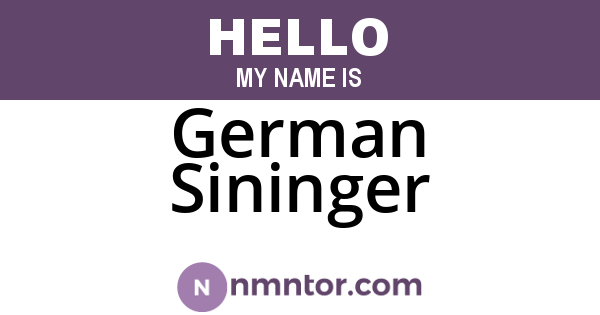 German Sininger