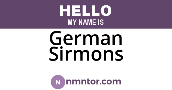 German Sirmons