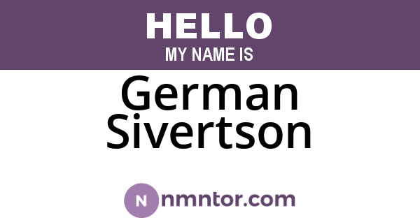 German Sivertson