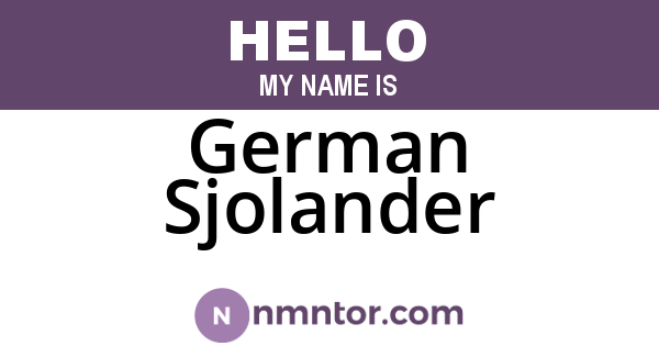 German Sjolander