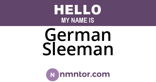German Sleeman