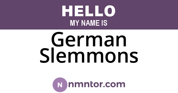 German Slemmons
