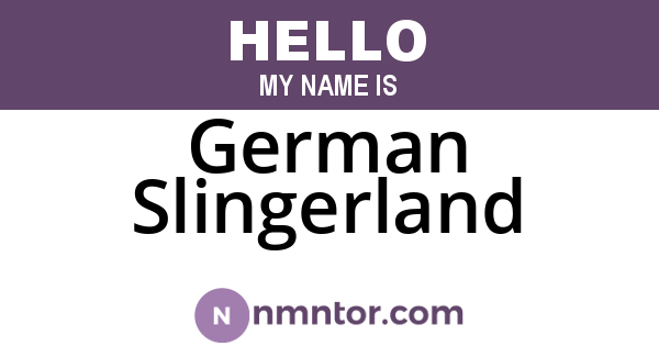 German Slingerland