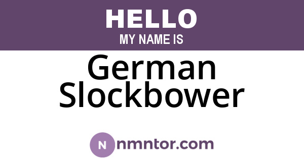 German Slockbower