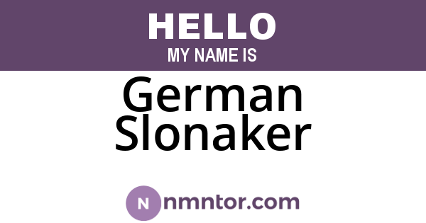 German Slonaker