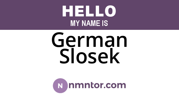 German Slosek