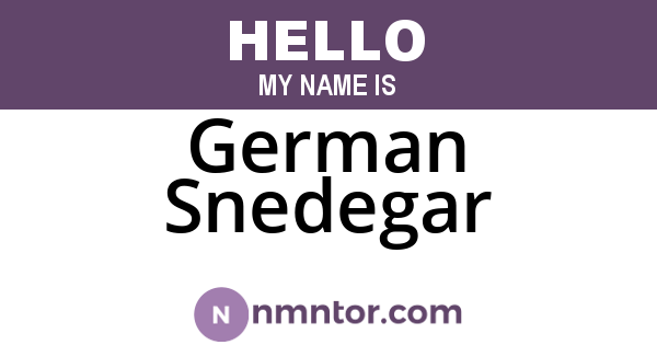 German Snedegar