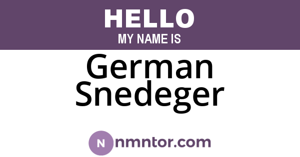 German Snedeger