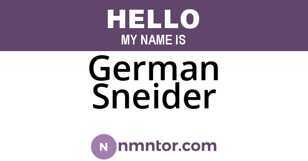 German Sneider