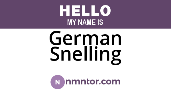 German Snelling