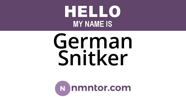 German Snitker