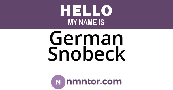 German Snobeck