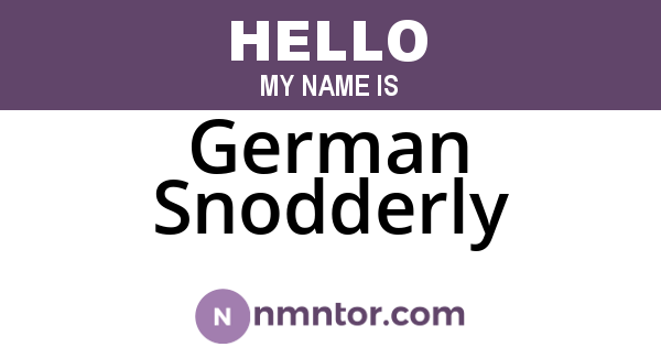 German Snodderly