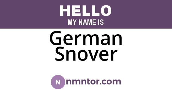 German Snover