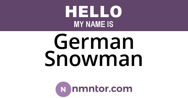 German Snowman