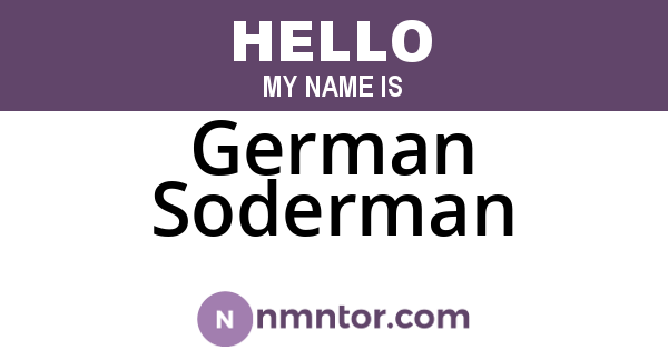 German Soderman