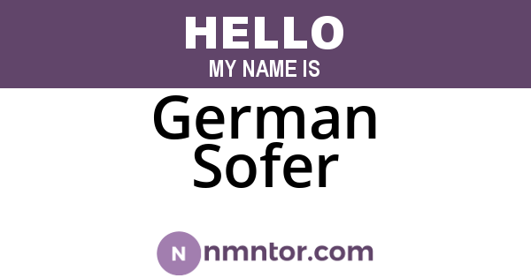 German Sofer