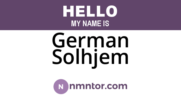 German Solhjem