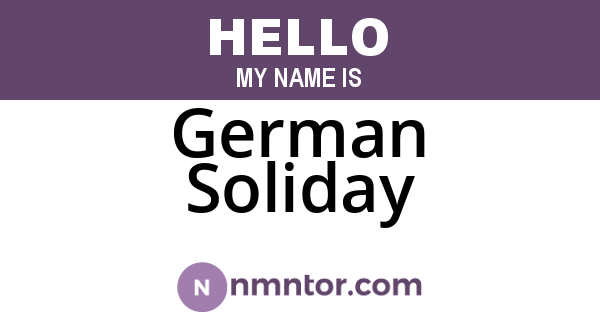 German Soliday