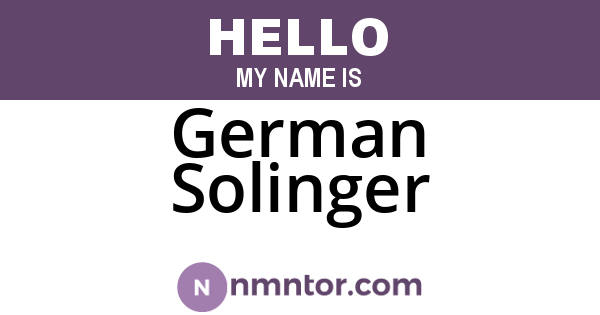 German Solinger