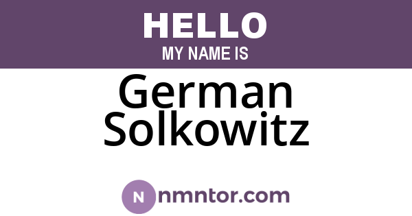 German Solkowitz