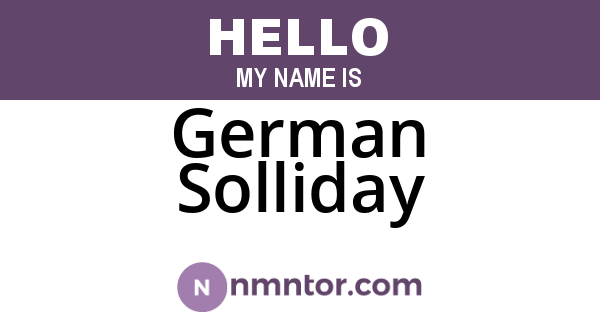 German Solliday