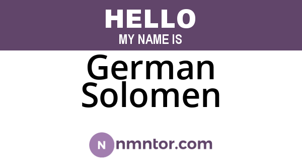 German Solomen