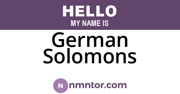 German Solomons