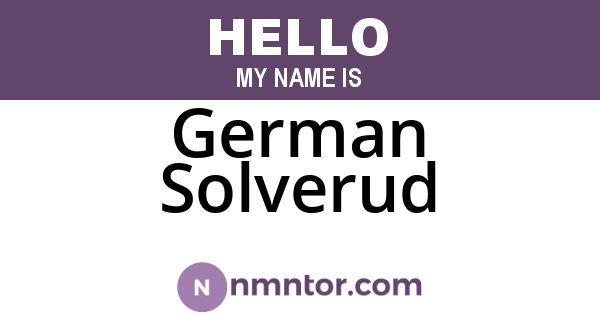 German Solverud