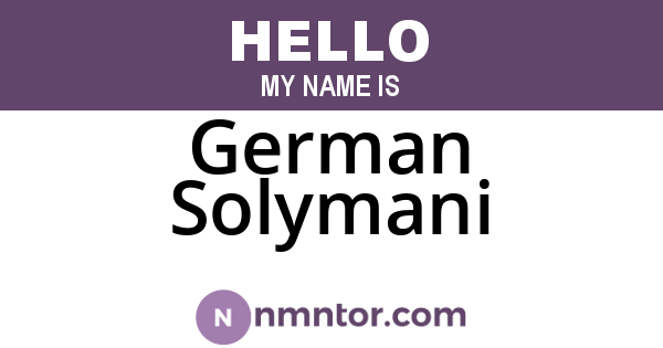 German Solymani