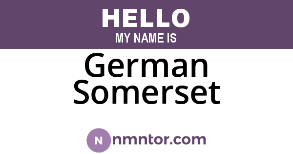 German Somerset