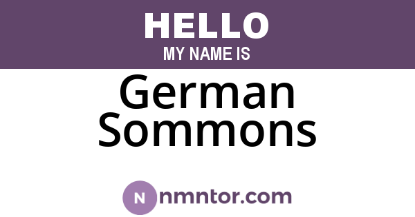 German Sommons