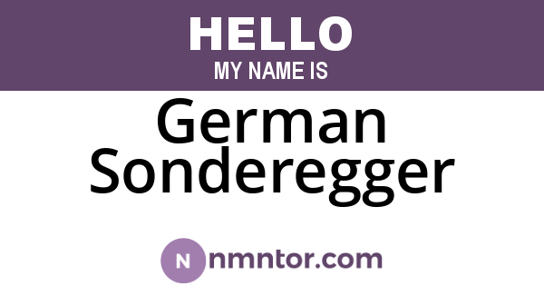 German Sonderegger