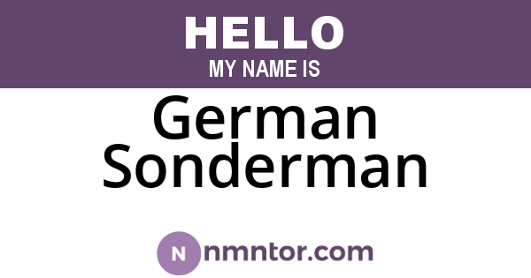 German Sonderman