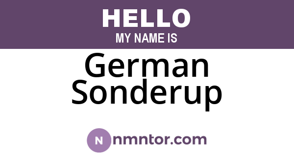German Sonderup