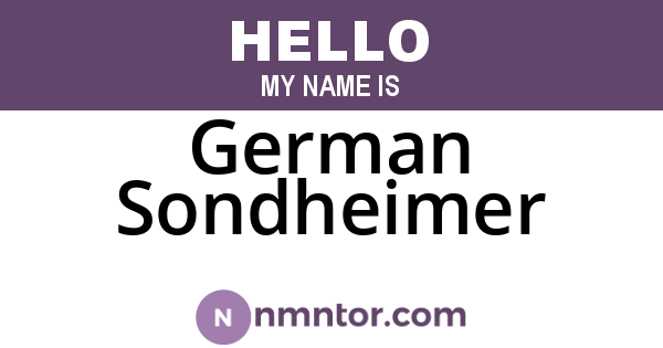 German Sondheimer