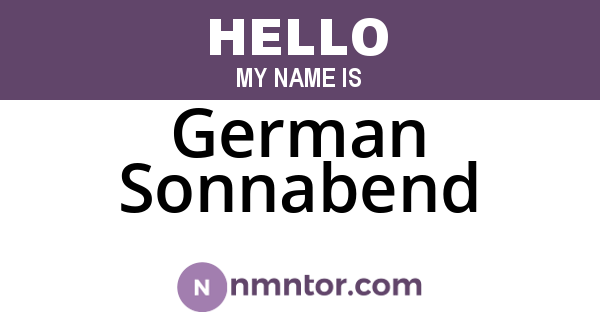 German Sonnabend