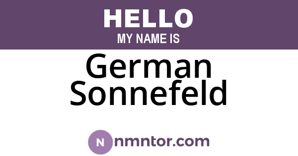 German Sonnefeld