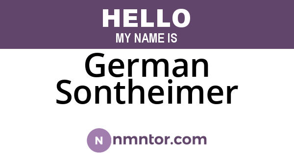 German Sontheimer