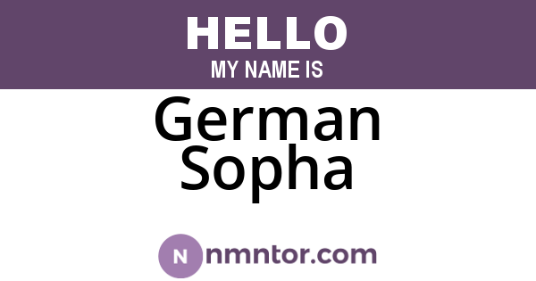 German Sopha