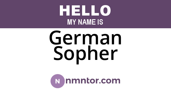 German Sopher