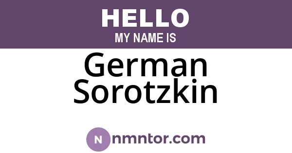 German Sorotzkin