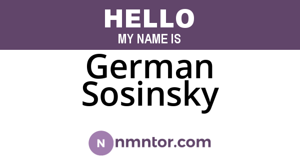 German Sosinsky