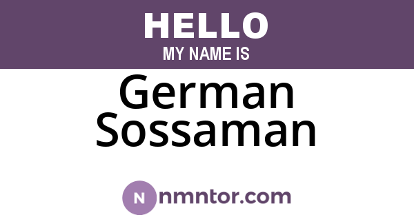 German Sossaman