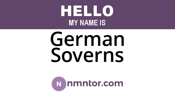German Soverns