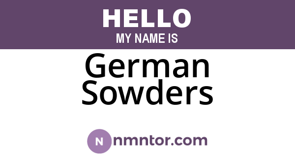 German Sowders