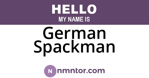 German Spackman