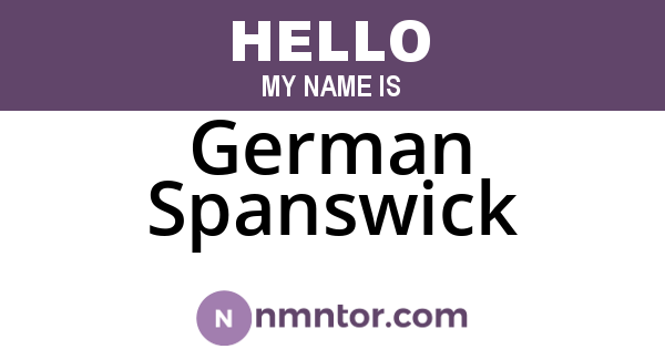 German Spanswick